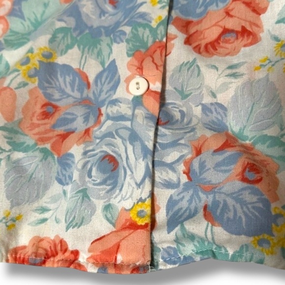 Vintage Pastel Floral Button Down Short Sleeve Shirt Women’s Plus Size 20W - Picture 7 of 13